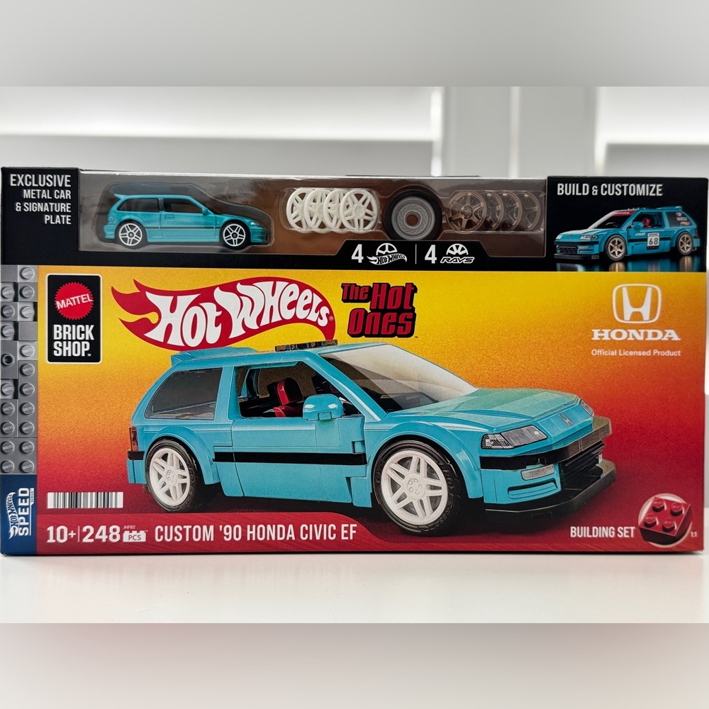 Hot Wheels Turquoise Custom '90 Honda Civic EF Toy Car